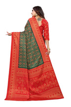 Vamika Green Printed Art Silk Saree | Grocsy