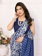 Designer Partywear Blue Khadi Fancy Saree - Kanak | Grocsy