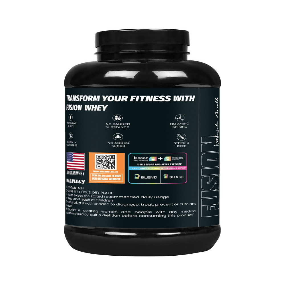 Reformulate Fusion Whey Protein With Pre & Pro Biotics I Muscle Growth I 58G Protein | 379 Kcal Energy - Malai Kulfi | Grocsy