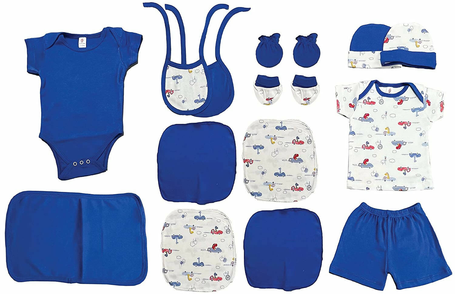 My Tiny Wear Full Sleeves New Born Baby Gift Set - Greyish Blue | Grocsy