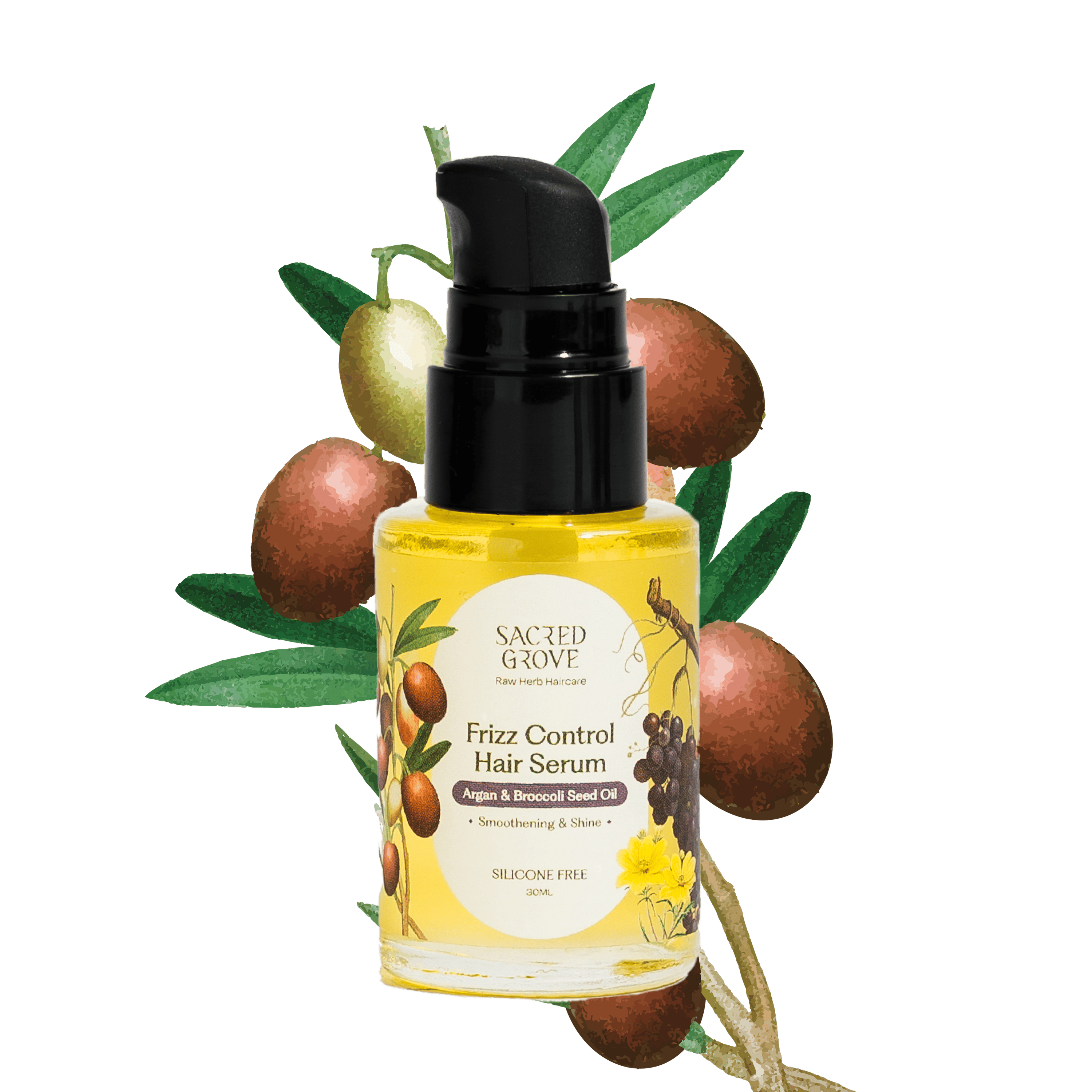 Sacred Grove Argan & Broccoli Seed Frizz Control Serum | Grocsy