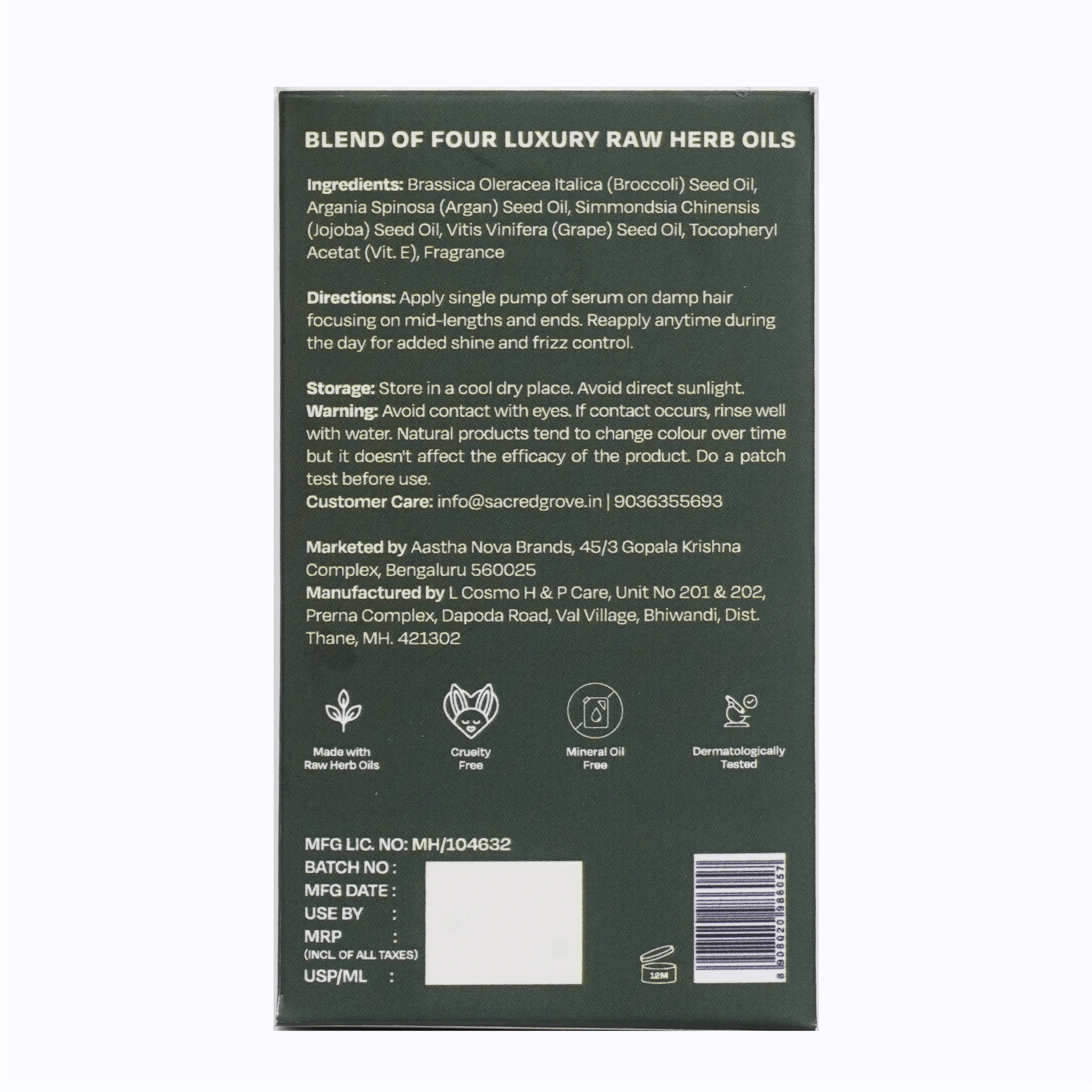 Sacred Grove Argan & Broccoli Seed Frizz Control Serum | Grocsy