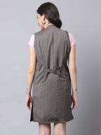 Even Apparels Brown Polywool Open Front Women's Long Coat BF656 | Grocsy