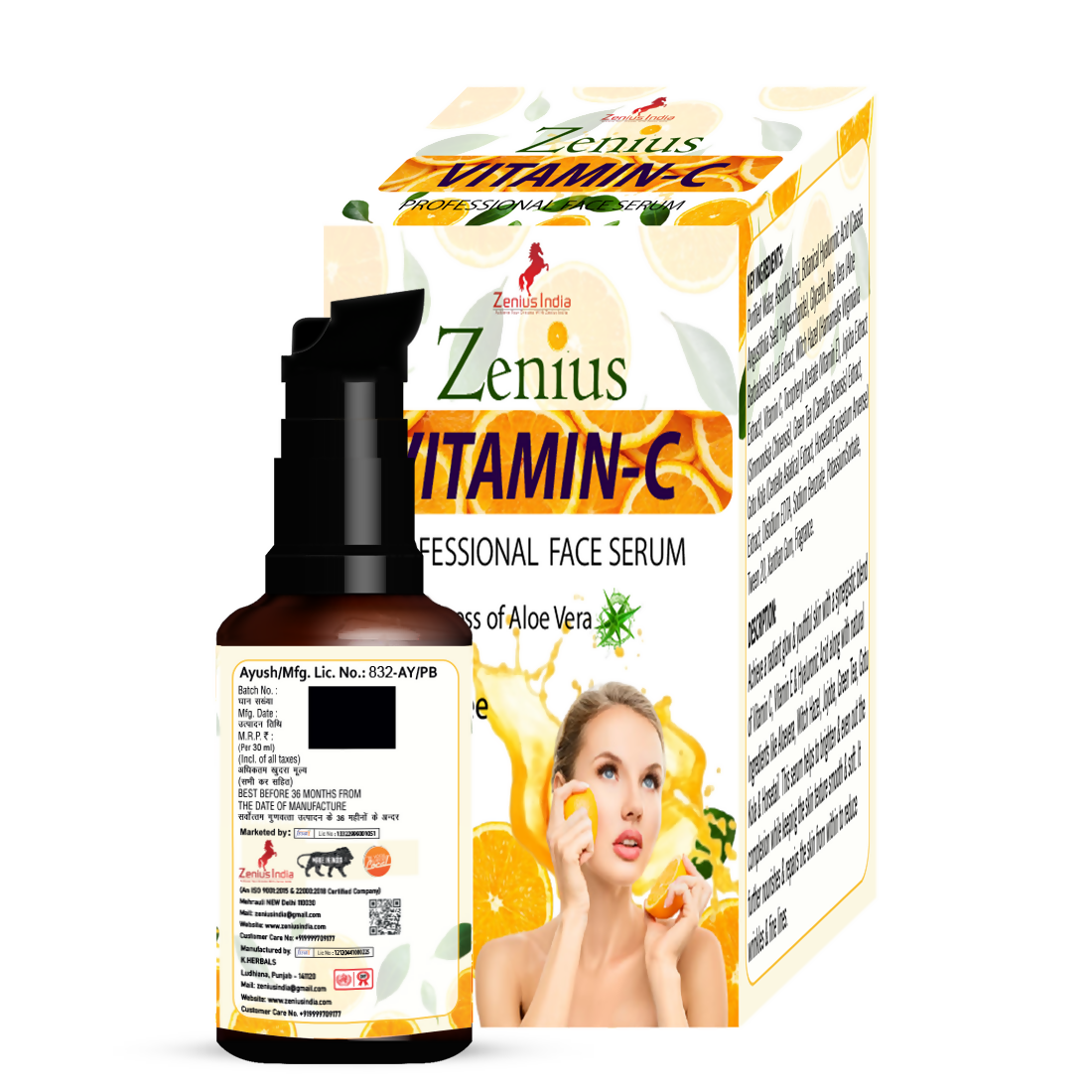 Zenius Vitamin-C Professional Face Serum for Glowing and Brighten Skin | Grocsy
