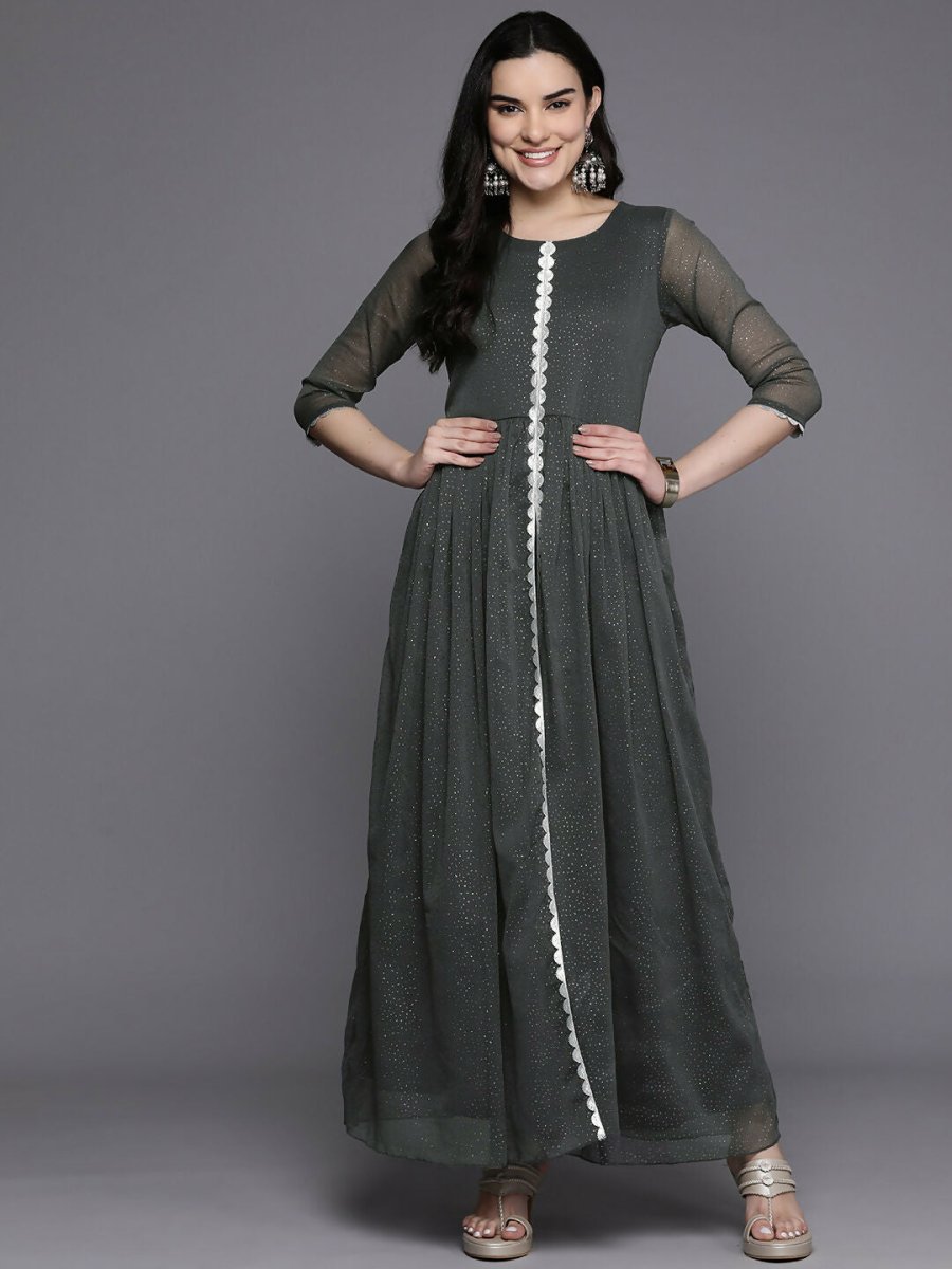 Ahalyaa Women's Traditional wear Kurta Set - Grey | Grocsy