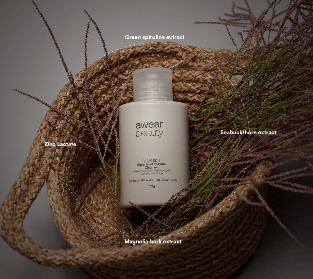 Awear Beauty Glass Skin Superfood Enzyme Cleanser | Grocsy