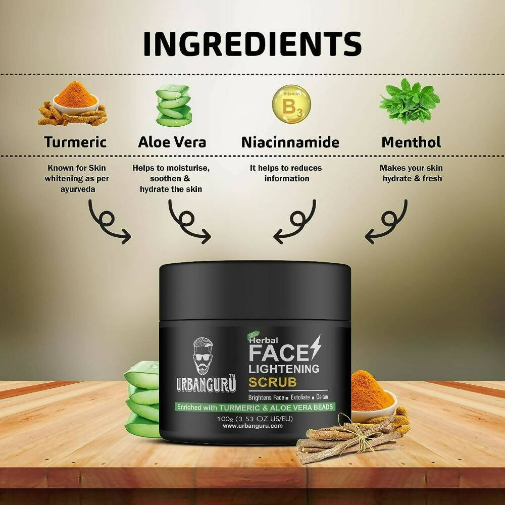 Urbanguru Herbal Face Lightening Scrub | Grocsy