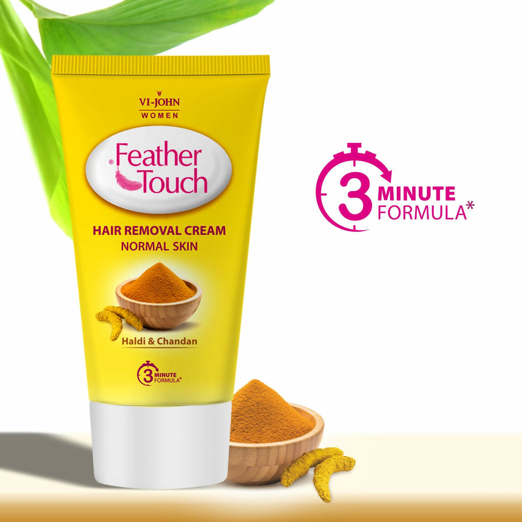 VI-JOHN Women Feather Touch Haldi & Chandan Hair Removal Cream for Women For Normal Skin, Suitable for Legs, Underarms, Bikini Line, Arms | Grocsy