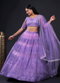 Lehenga Mart Designer Wedding Lehenga Choli For Women - Light Purple | Grocsy