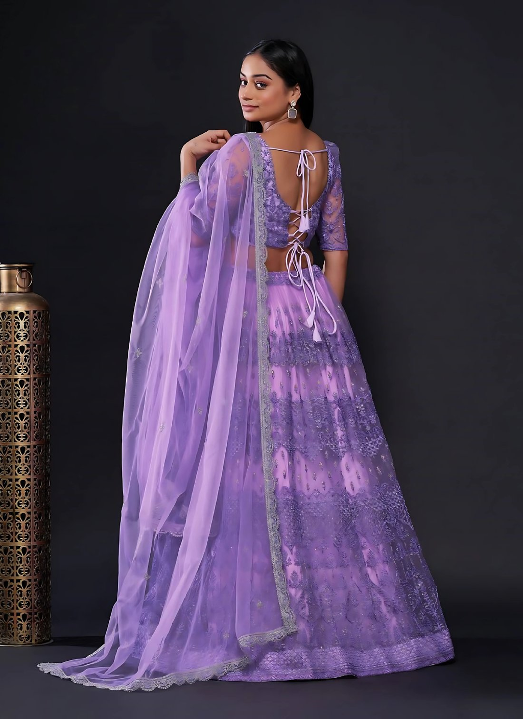 Lehenga Mart Designer Wedding Lehenga Choli For Women - Light Purple | Grocsy