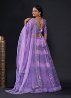 Lehenga Mart Designer Wedding Lehenga Choli For Women - Light Purple | Grocsy