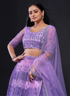 Lehenga Mart Designer Wedding Lehenga Choli For Women - Light Purple | Grocsy