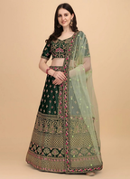 Lehenga Mart Designer Wedding Lehenga Choli For Women - Green | Grocsy