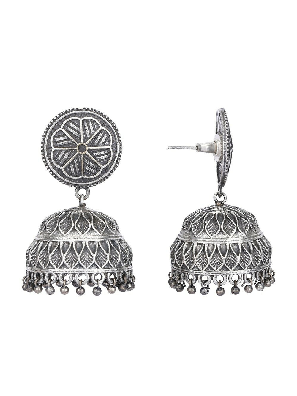 Joban Fashion Women Silver Tone Brass Brass Jhumka | Grocsy