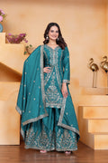 Lehenga Mart Premium Readymade Top Sharara With Dupatta Set For Women-Rama Green | Grocsy