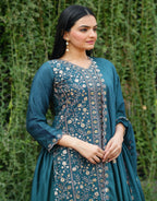 Prazu Fashion Morpich Chinon Silk Embroidered Sharara Suit | Grocsy