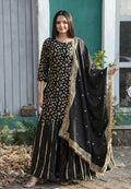 Teeya Creation Black Color Chinnon Silk Embroidery Work Fully Stitched Salwar Suit | Grocsy