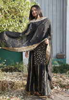 Teeya Creation Black Color Chinnon Silk Embroidery Work Fully Stitched Salwar Suit | Grocsy