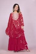 Teeya Creation Rani Color Faux Georgette Embroidery Work Fully Stitched Salwar Suit | Grocsy