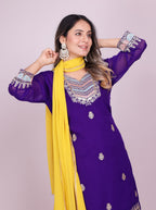 Teeya Creation Multi Color Faux Georgette Embroidery Work Fully Stitched Salwar Suit | Grocsy