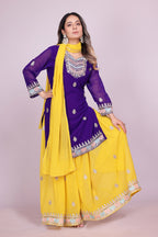 Teeya Creation Multi Color Faux Georgette Embroidery Work Fully Stitched Salwar Suit | Grocsy