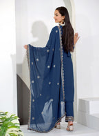 Prazu Fashion Blue Georgette Sequence Embroidered Salwar Suit | Grocsy