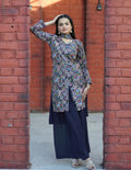 Prazu Fashion Blue Tapeta Silk With Fusing Embroidered Sharara Suit | Grocsy