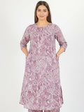 Aramya Purple Soft Cotton Gold Foil A-line Kurta for Women | Grocsy