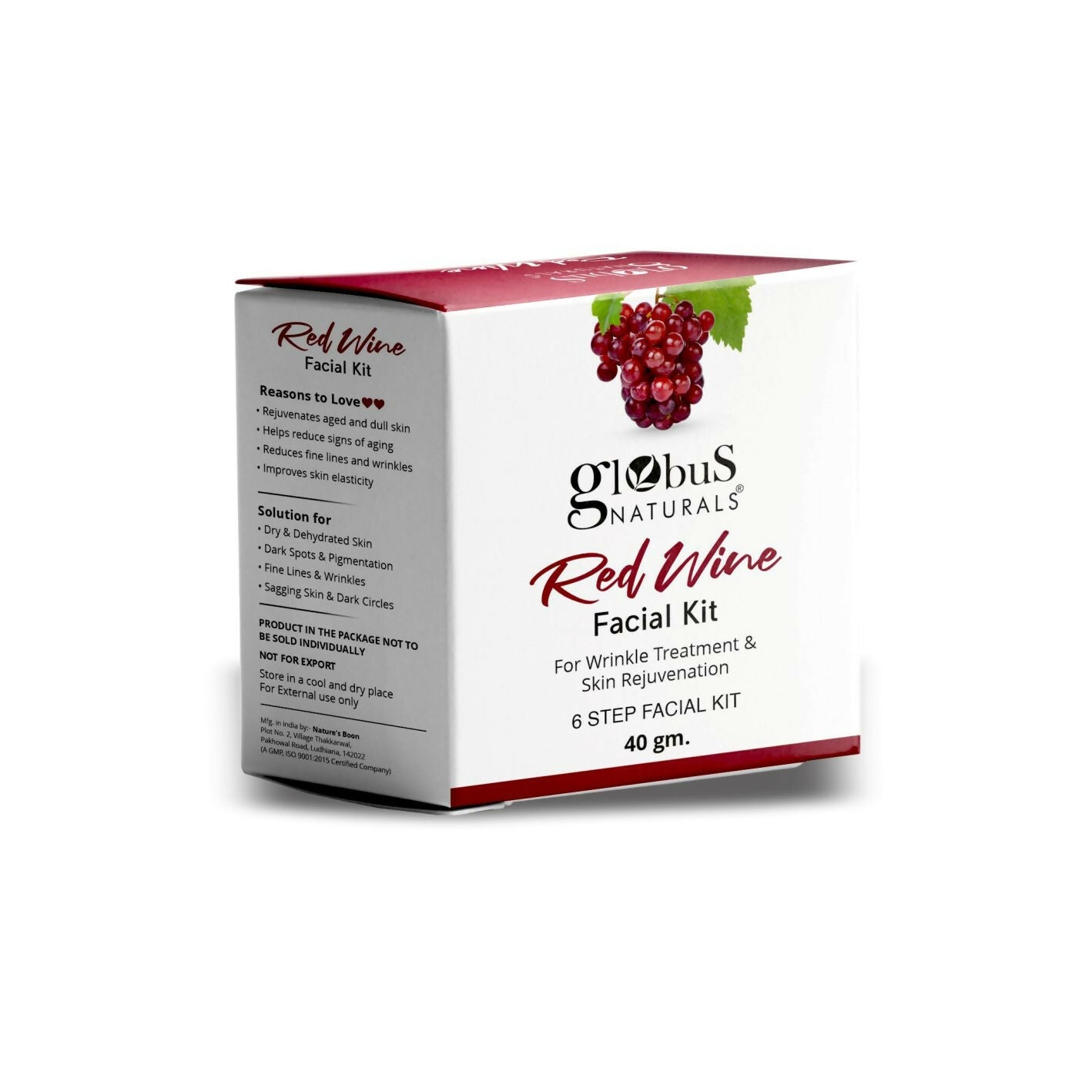 Globus Naturals Anti-Ageing Red Wine 6 Step Facial Kit | Grocsy