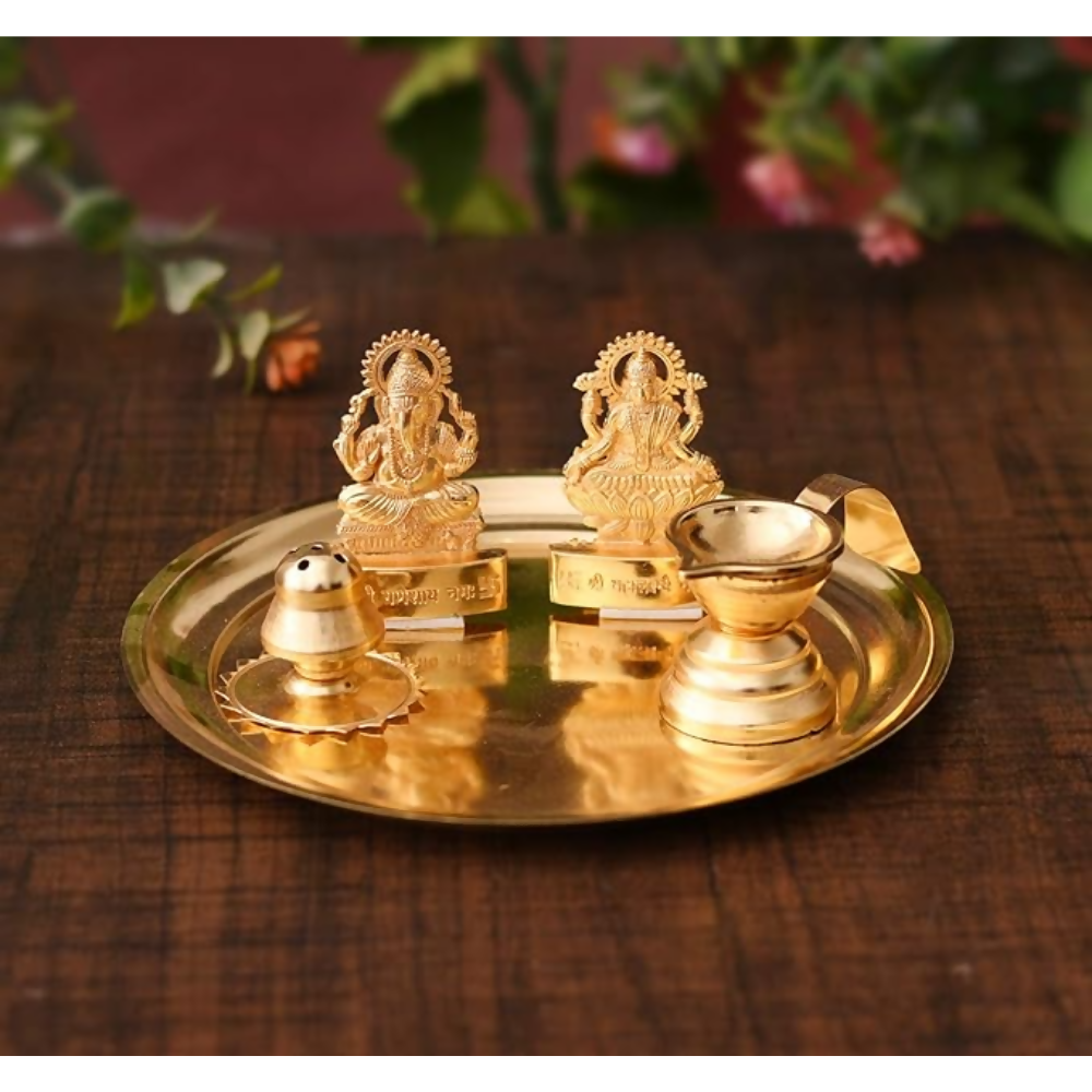 Collectible India Pooja thali Set for Aarti Home | Grocsy
