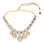 Peryl Women's Kundan Inspired Necklace With Earrings - Swadesiicart