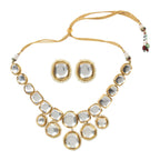Peryl Women's Kundan Inspired Necklace With Earrings - Swadesiicart