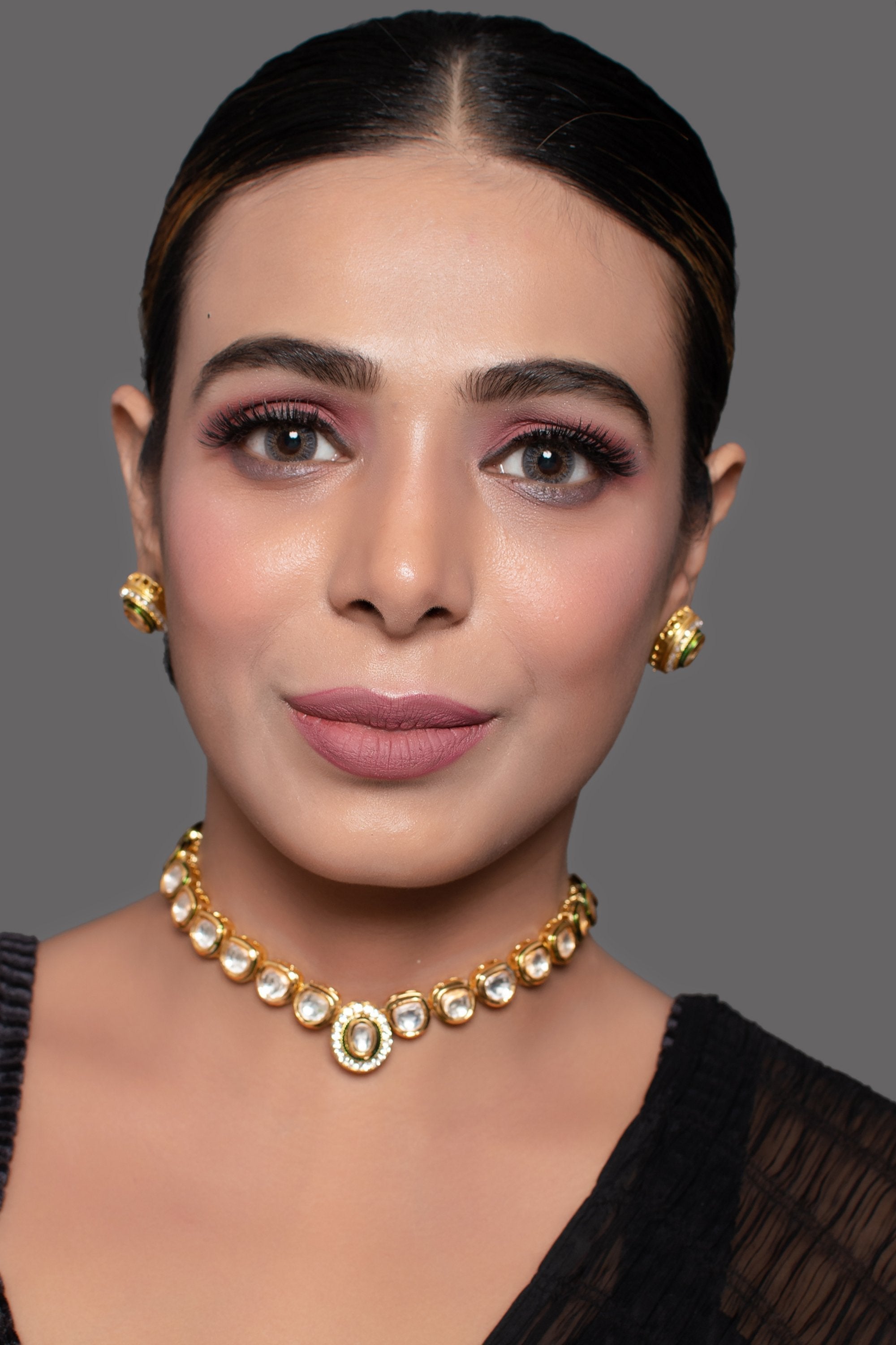 Peryl Women's Handcrafted Kundan Studded Necklace With Earring - Noz2Toz