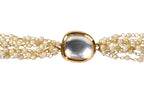 Peryl Women's Gold Toned White Kundan Charm Bracelet - Swadesiicart
