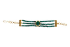 Peryl Women's Green Gold Toned Kundan Bracelet - Swadesiicart