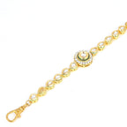 Peryl Women's Gold Toned Kundan Inspired Bracelet With Pearls - Swadesiicart
