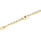 Peryl Women's Gold Toned Kundan Inspired Bracelet With Pearls - Swadesiicart