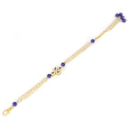 Peryl Women's Blue White Gold Tone Kundan Bracelet - Swadesiicart