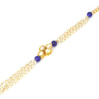 Peryl Women's Blue White Gold Tone Kundan Bracelet - Swadesiicart