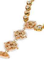 Peryl Women's Gold Tone Kundan Haathphool With Pearls - Swadesiicart