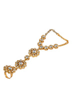 Peryl Women's Handcrafted Floral Kundan Hathphool - Swadesiicart