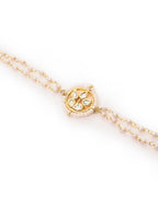 Peryl Women's Green White Gold Tone Kundan Bracelet - Swadesiicart