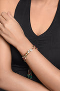 Peryl Women's Red Green Beaded Gold Tone Kundan Bracelet - Noz2Toz