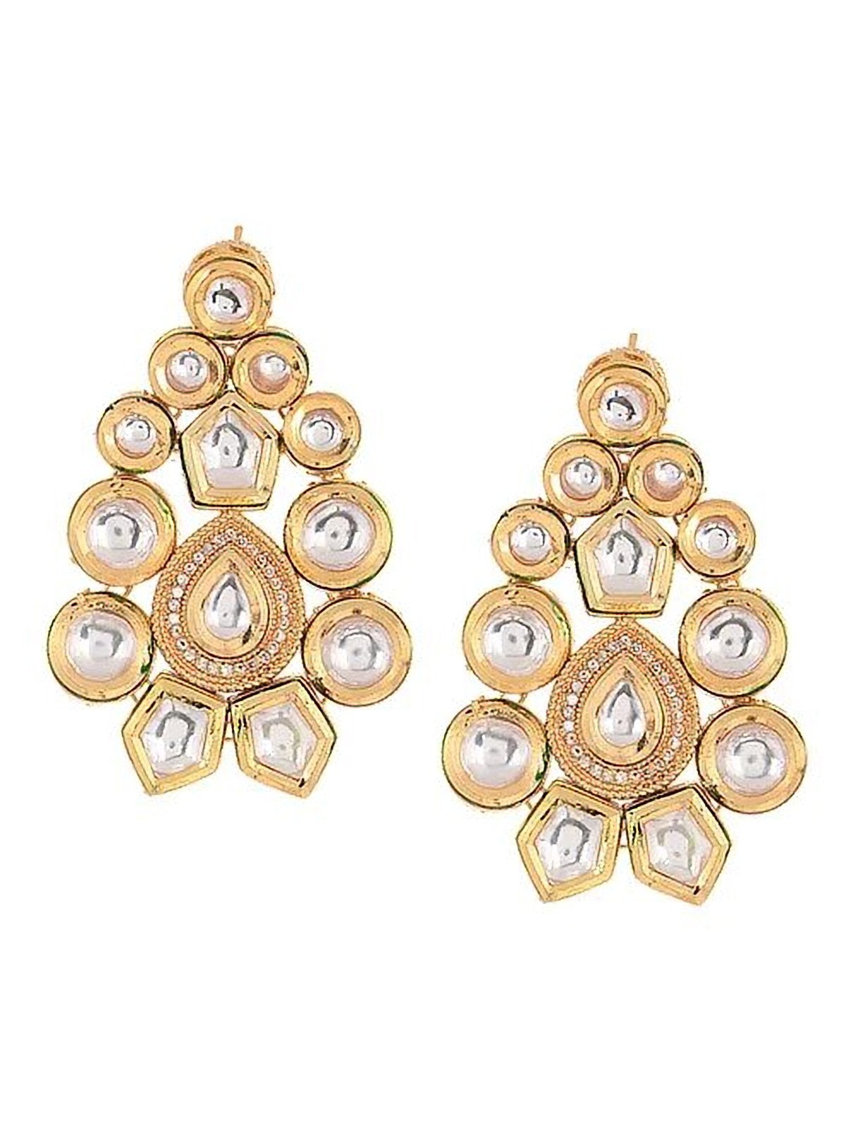 Peryl Women's Handcrafted Royal Kundan Necklace Set - Swadesiicart