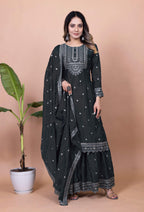 Lehenga Mart Designer Sharara Suit for women - Black | Grocsy