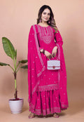 Lehenga Mart Designer Sharara Suit for women - Pink | Grocsy