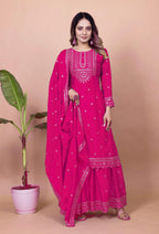 Lehenga Mart Designer Sharara Suit for women - Pink | Grocsy