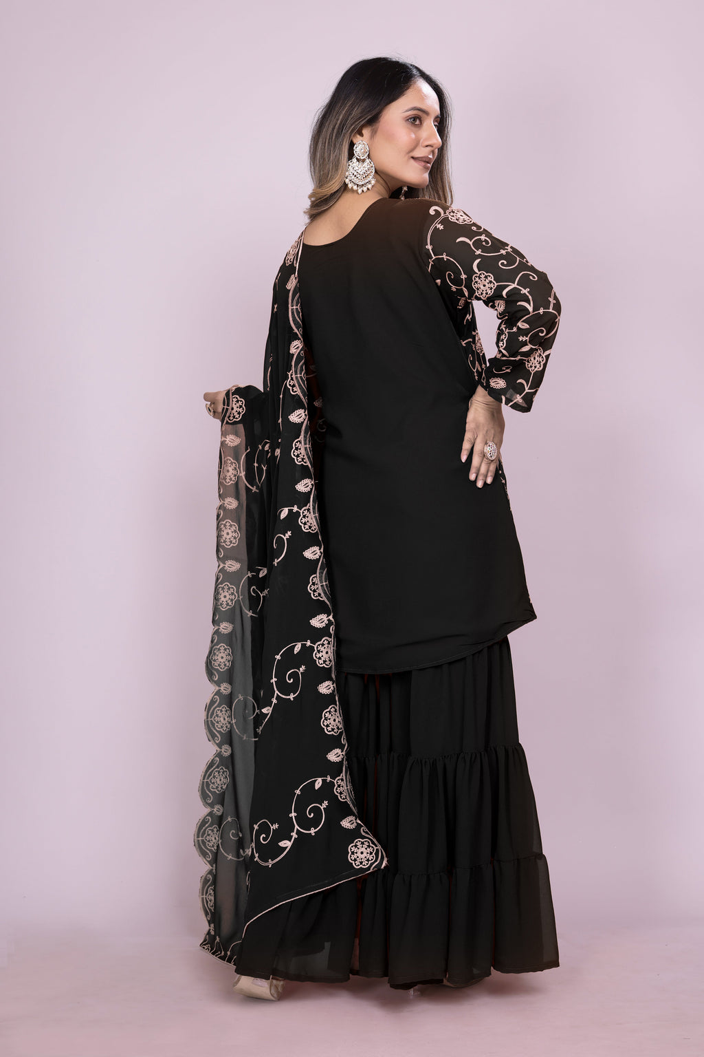 Lehenga Mart Designer Sharara Suit for women - Black | Grocsy