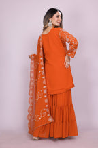 Lehenga Mart Designer Sharara Suit for women - Orange | Grocsy