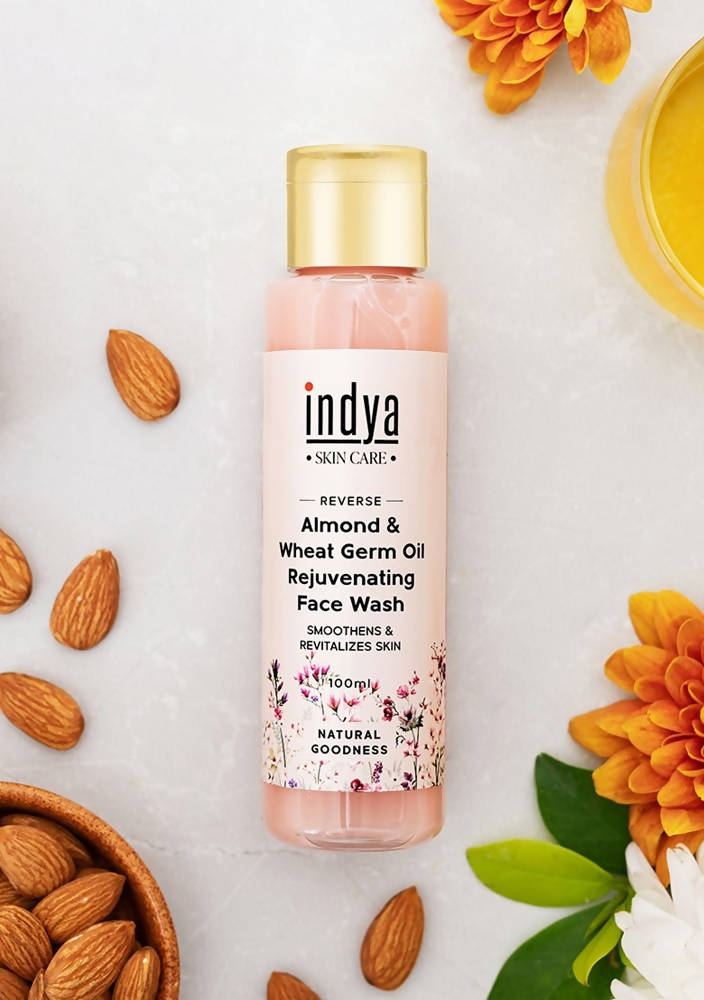 Indya Almond & Wheat Germ Oil Rejuvenating Face Wash | Grocsy
